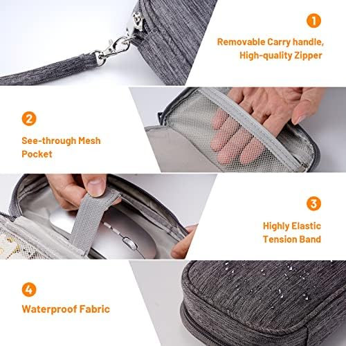 OrgaWise Accessories Bag Travel Electronics Organiser Cables Case for Power Bank, Charging Cable, Power Bank,Tablet, ect (S-Grey) - Image 5