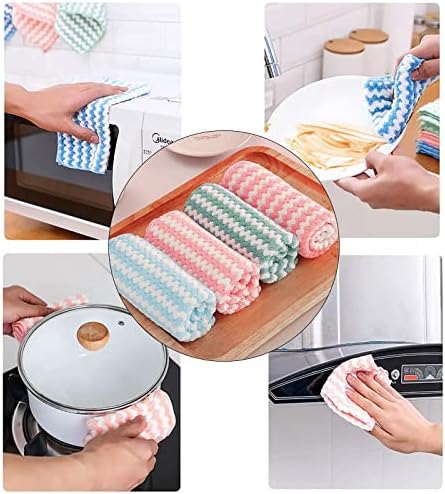 Microfibre Cleaning Rag, 10 Pack Microfiber Cleaning Cloth, Super Absorbent Reusable Cleaning Towels, Multipurpose Coral Fleece Cleaning Cloth for Living Room Car Window Bathroom Kitchen 28×28cm - Image 6
