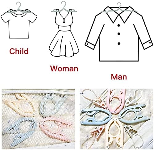 Mivyy Portable Travel Hangers, Folding Plastic Clothes Hanger Save Space, Multifunction Travel Accessories for Holiday Camping, Indoor, and Outdoor Use (12pcs), L - Image 3
