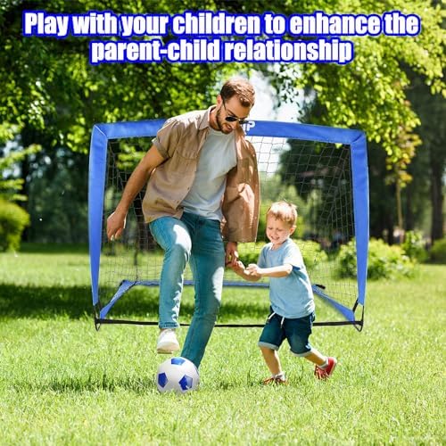 Kids Soccer Goals for Backyard, 2 of 4' x 3' Portable Soccer Nets Training Equipment, Pop Up Soccer Net for Youth Outdoor Sports Games - Image 5
