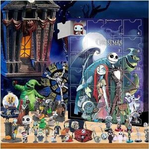 Halloween Horror Figurines Advent Calendar 2023 for Kids, 24 Days Halloween Calendar Countdown Halloween Doll Figures Collectibles Gift, 24 Pcs Halloween Tree Decorations Hanging Ornament Gift (c)
