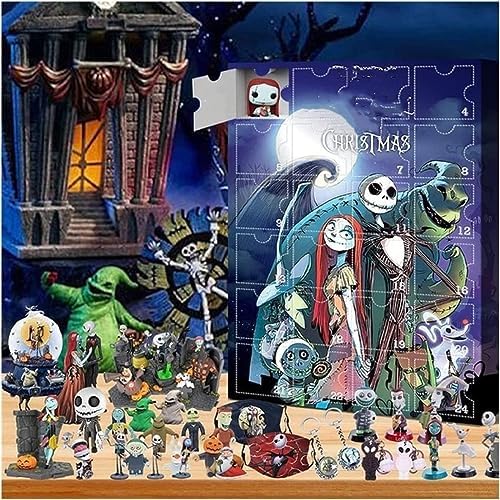 Halloween Horror Figurines Advent Calendar 2023 for Kids, 24 Days Halloween Calendar Countdown Halloween Doll Figures Collectibles Gift, 24 Pcs Halloween Tree Decorations Hanging Ornament Gift (c)